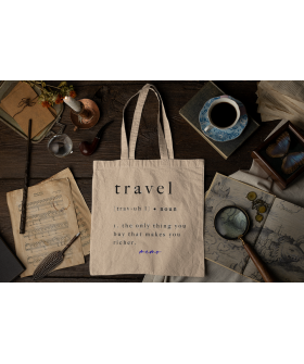 Еко-сумка шопер MEMO натуральний  "Travel... " 