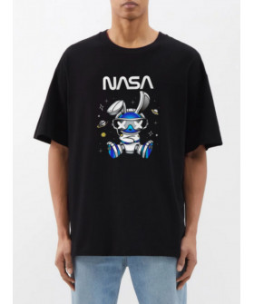 Футболка Trace of Space  Oversize чоловіча чорна "Nasa"