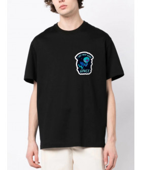 Футболка Trace of Space  Oversize чоловіча чорна "I just need some space"