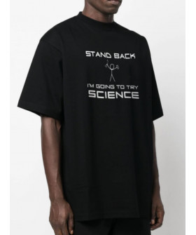 Футболка Trace of Space  Oversize чоловіча чорна "Stand back. I`m going to try science"