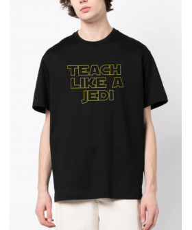 Футболка Trace of Space  Oversize чоловіча чорна "Teach like a jedi"