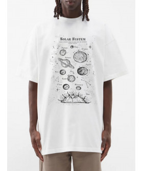 Футболка Trace of Space  Oversize чоловіча біла "Solar system"