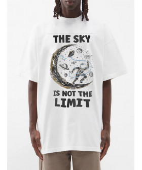 Футболка Trace of Space  Oversize чоловіча біла "The sky is not the limit"