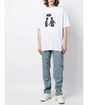 Футболка Trace of Space  Oversize чоловіча біла "Wow - cool tee shirt"
