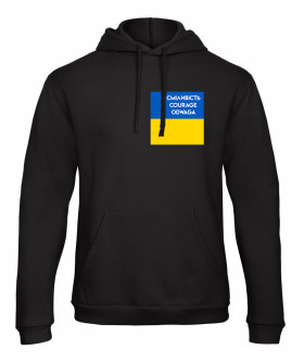 Худі чоловіча YAPPI чорна патріотична з флісом
