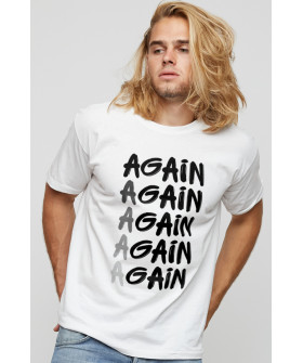 Футболка YAPPI чоловіча біла "Again - Gain"