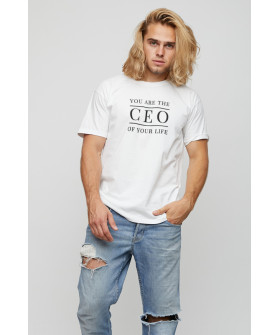 Футболка YAPPI чоловіча біла "CEO"