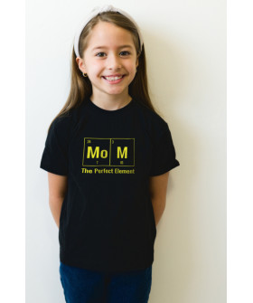 Футболка YAPPI дитяча чорна "Mom - the perfect element"