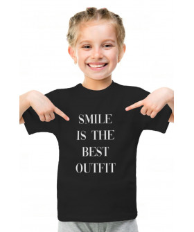 Футболка YAPPI дитяча чорна "Smile is the best outfit"