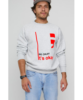 Світшот YAPPI чоловічий  сірий "Not to be okay it`s okay "