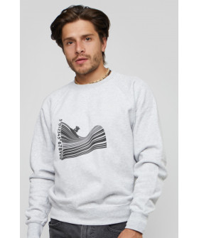 Світшот YAPPI чоловічий  сірий "surfing shopping"
