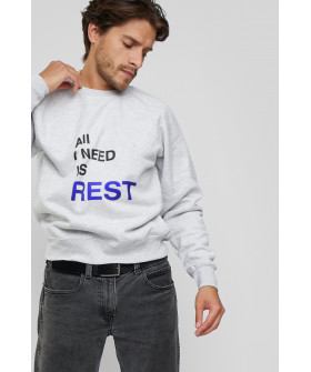 Світшот YAPPI чоловічий  сірий "All i need is rest"