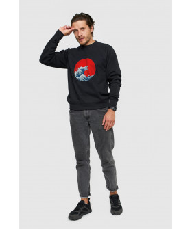 Світшот YAPPI чоловічий  чорний "ripple"