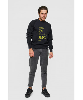 Світшот YAPPI чоловічий  чорний "In order to become 1% you must do what the other 99% won`t"