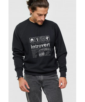 Світшот YAPPI чоловічий  чорний "Introvert"