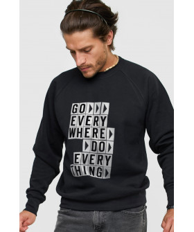 Світшот YAPPI чоловічий  чорний "Go every where do every thing"