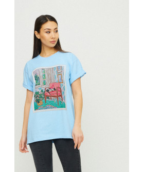Футболка Oversize / air print /