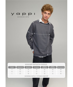 Світшот чоловічий OVERSIZE /no flis/