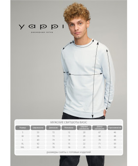 Світшот чоловічий BASIC /no flis/